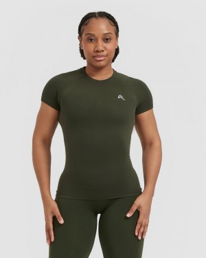Oner Active Go To Seamless Fitted T-shirts Khaki | ERW-345219