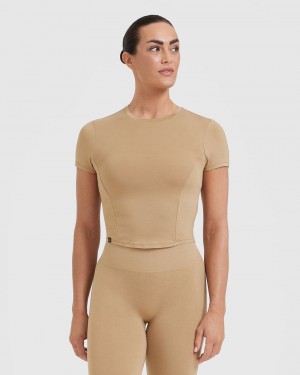 Oner Active Mellow Soft Mid Kort Sleeve T-shirts Bruin | RTI-270683