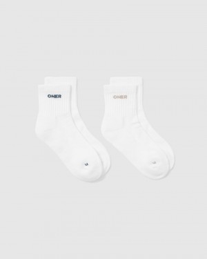 Oner Active Mid Crew 2 Pack Accessoires Wit Lichtbruin Blauw | QXS-023479