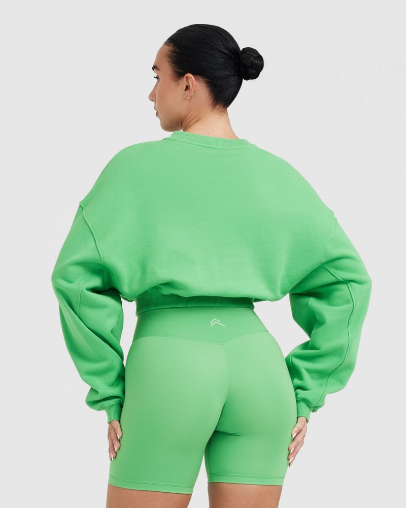 Oner Active All Day Est 2020 Crop V-Neck Sweatshirts Groen | KYZ-082694