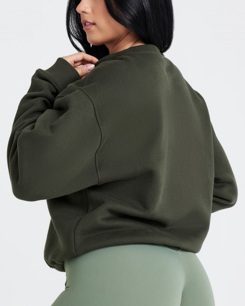 Oner Active All Day Oversized Sweatshirts Khaki | YQC-087625