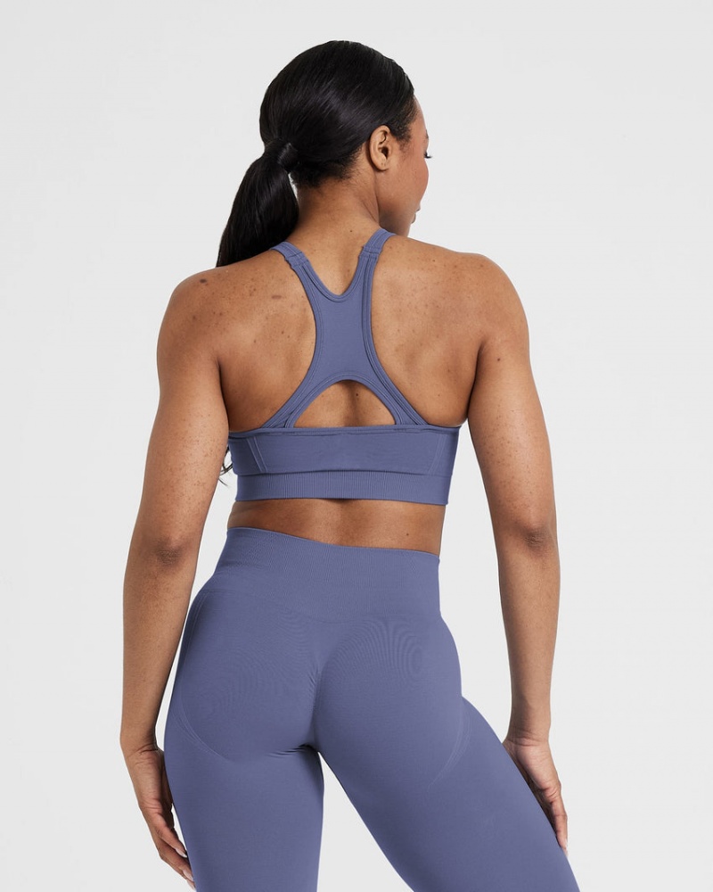 Oner Active Effortless Seamless High Neck Bralette Sports Bras Blauw | IRV-639058