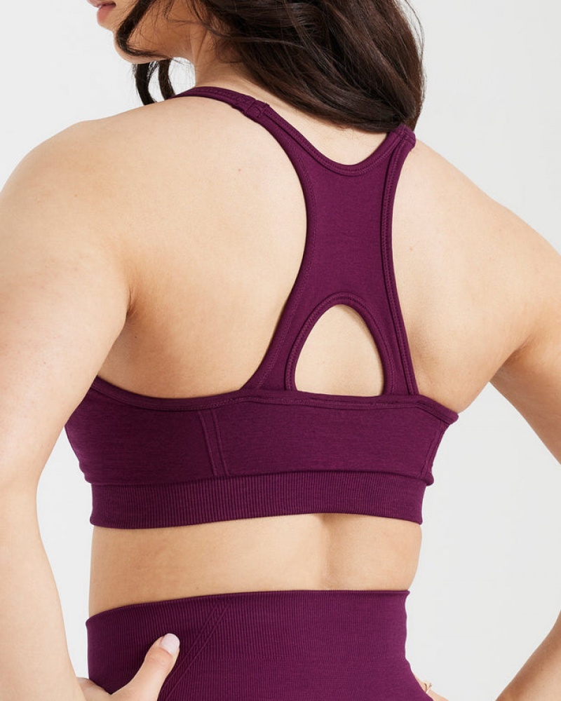 Oner Active Effortless Seamless High Neck Bralette Sports Bras Bordeaux | FUE-687054