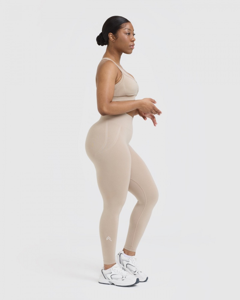 Oner Active Effortless Seamless Leggings Lichtbruin | VHB-964152