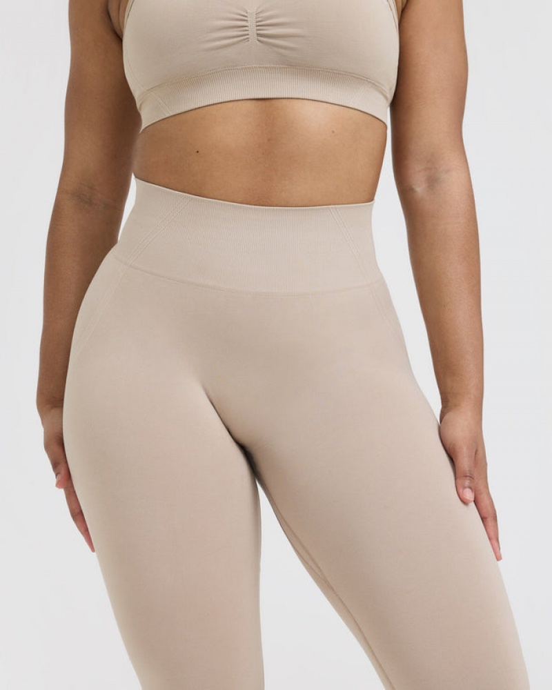 Oner Active Effortless Seamless Leggings Lichtbruin | VHB-964152