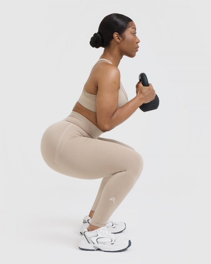 Oner Active Effortless Seamless Leggings Lichtbruin | VHB-964152