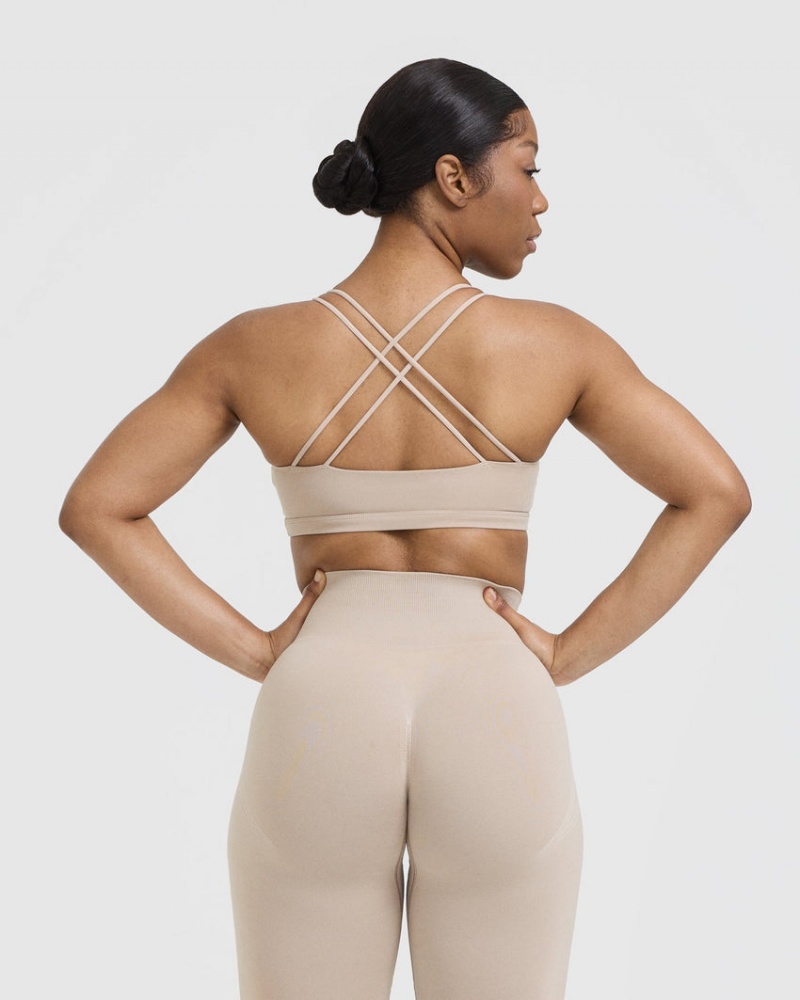 Oner Active Everyday Cross Over Bralette Sports Bras Lichtbruin | TVR-497580