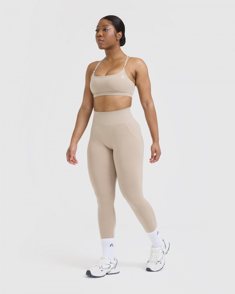 Oner Active Everyday Cross Over Bralette Sports Bras Lichtbruin | TVR-497580