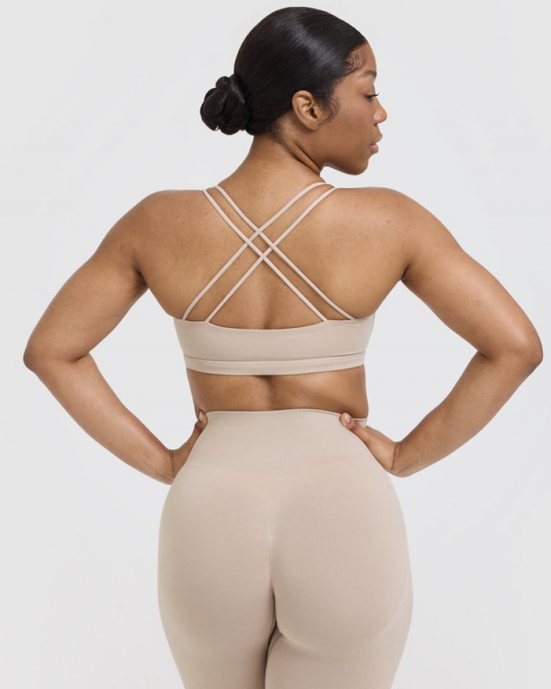 Oner Active Everyday Cross Over Bralette Sports Bras Lichtbruin | TVR-497580
