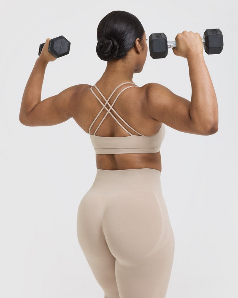 Oner Active Everyday Cross Over Bralette Sports Bras Lichtbruin | TVR-497580
