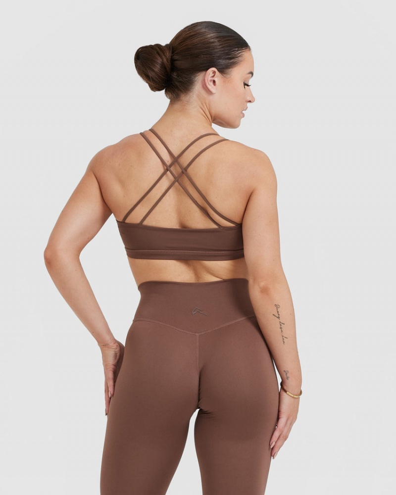 Oner Active Everyday Cross Over Bralette Sports Bras Bruin | XTE-413285