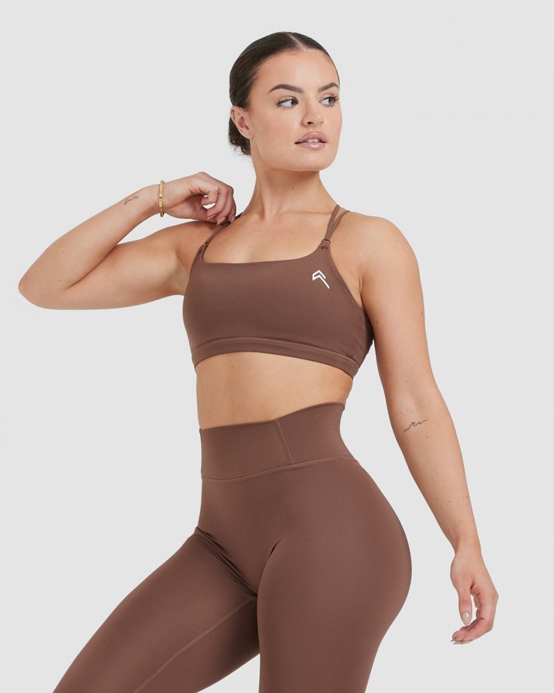 Oner Active Everyday Cross Over Bralette Sports Bras Bruin | XTE-413285