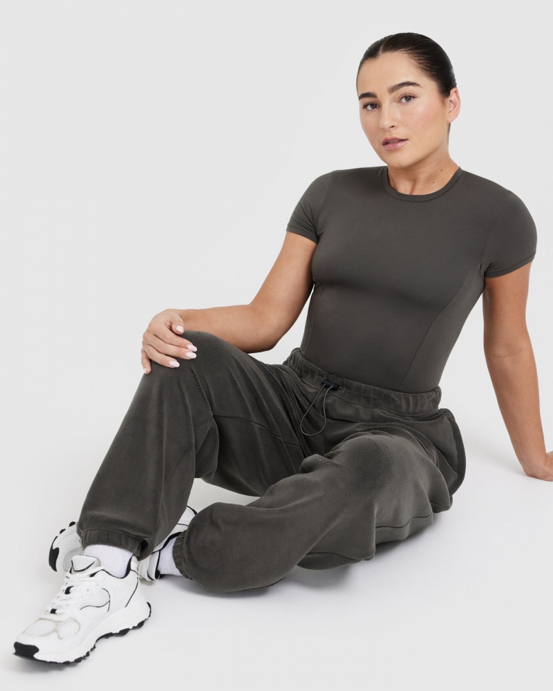 Oner Active Fleece Oversized Joggingbroek Diepgrijs Bruin | ODJ-806192