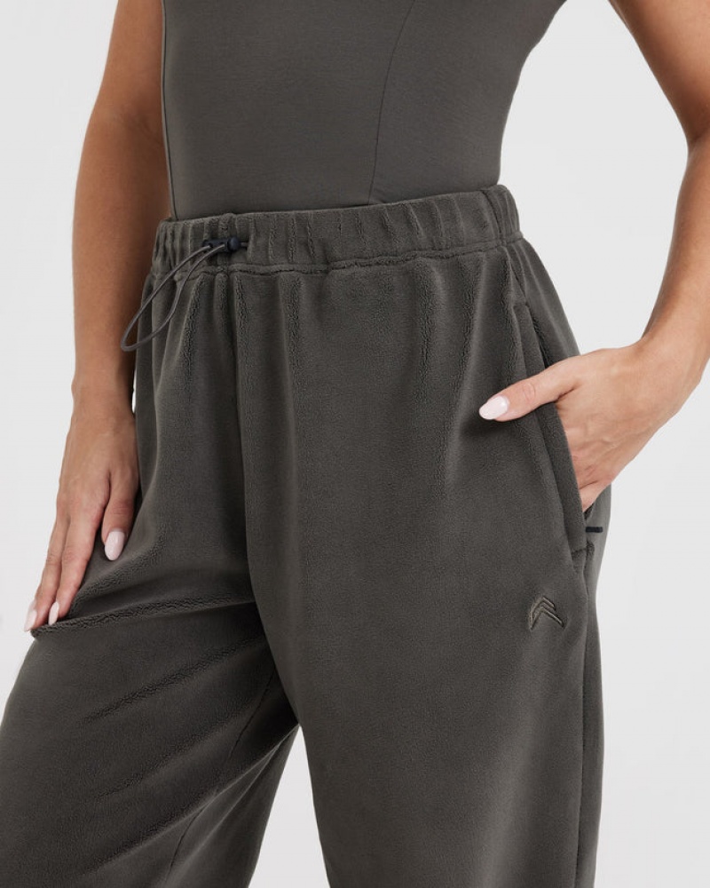 Oner Active Fleece Oversized Joggingbroek Diepgrijs Bruin | ODJ-806192
