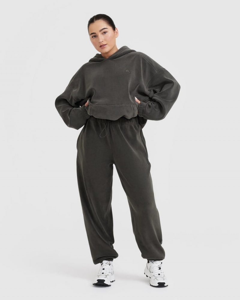 Oner Active Fleece Oversized Joggingbroek Diepgrijs Bruin | ODJ-806192