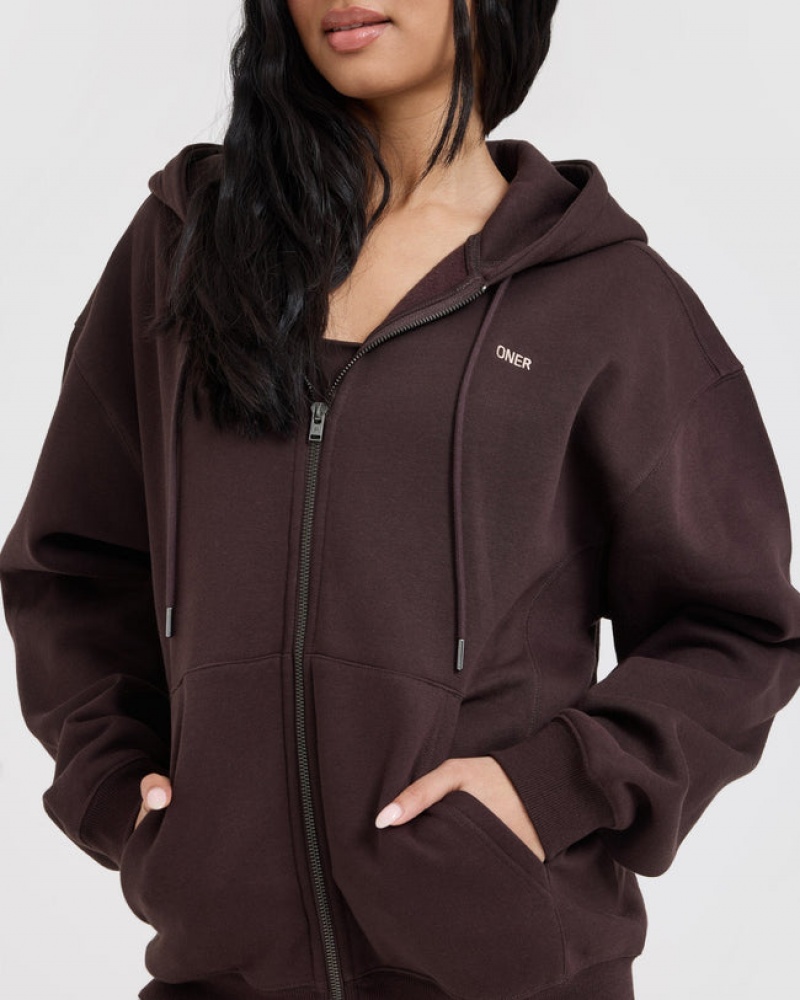 Oner Active Foundations Zip Through Hoodie Paars Bruin | RCV-169247