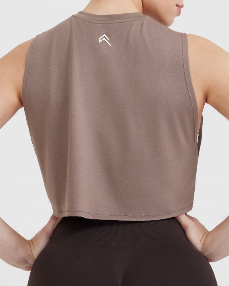 Oner Active Go To Muscle Crop T-shirts Bruin | UZR-842756