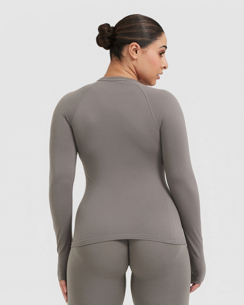 Oner Active Go To Seamless Fitted Long Sleeve T-shirts Grijs | OKH-385026