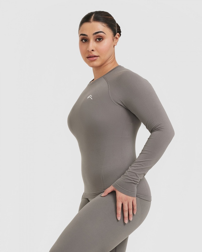 Oner Active Go To Seamless Fitted Long Sleeve T-shirts Grijs | OKH-385026