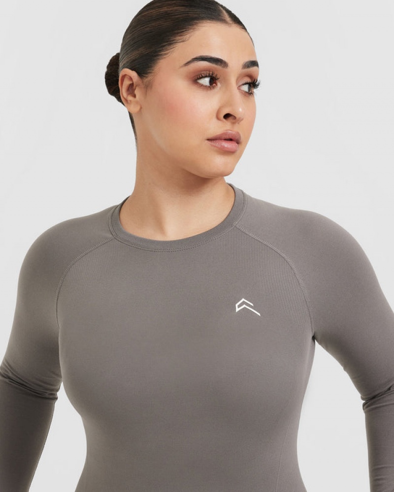 Oner Active Go To Seamless Fitted Long Sleeve T-shirts Grijs | OKH-385026
