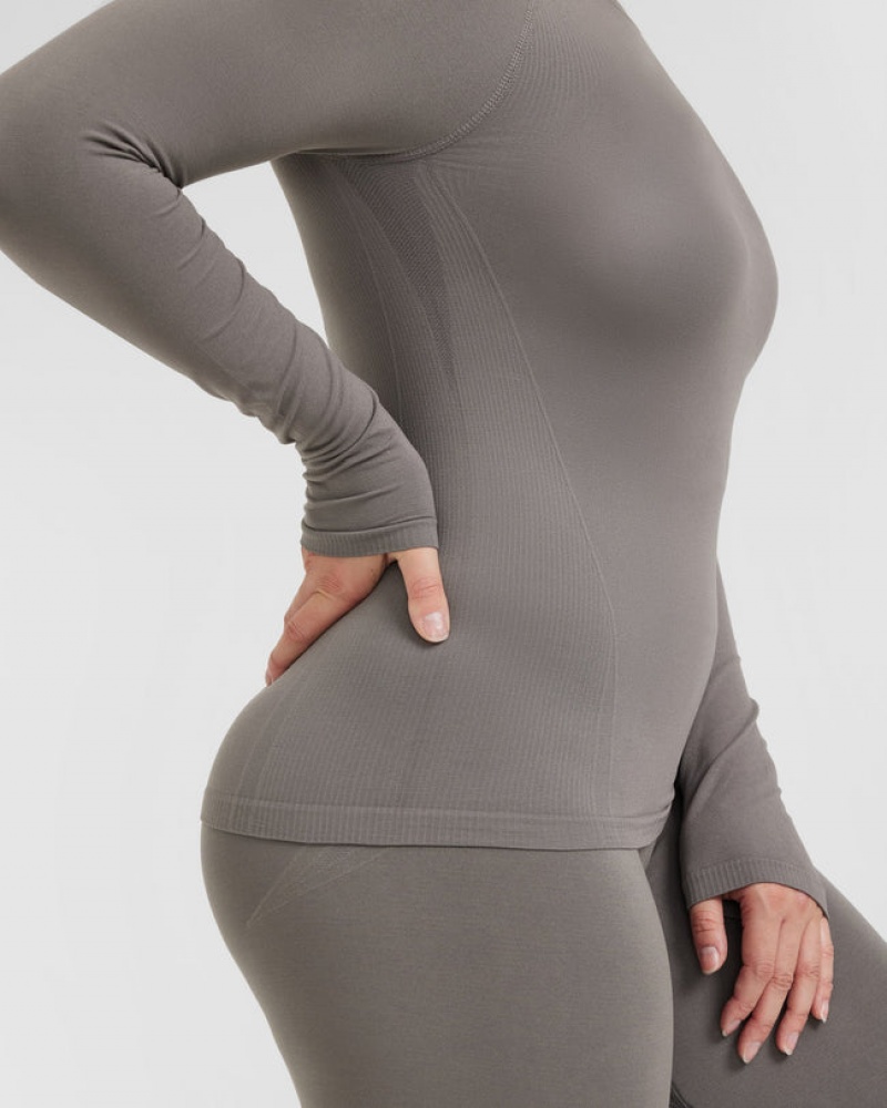 Oner Active Go To Seamless Fitted Long Sleeve T-shirts Grijs | OKH-385026