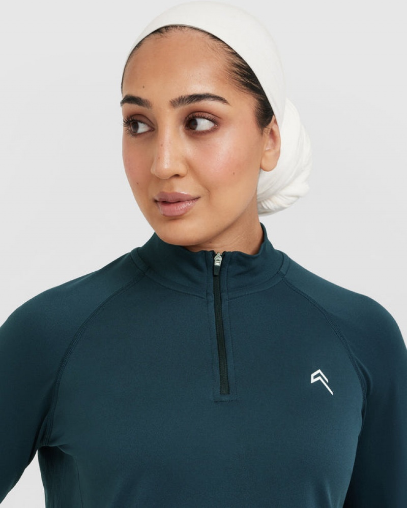 Oner Active Go To Seamless Loose Long Sleeve Longline T-shirts Blauw | NHO-935604