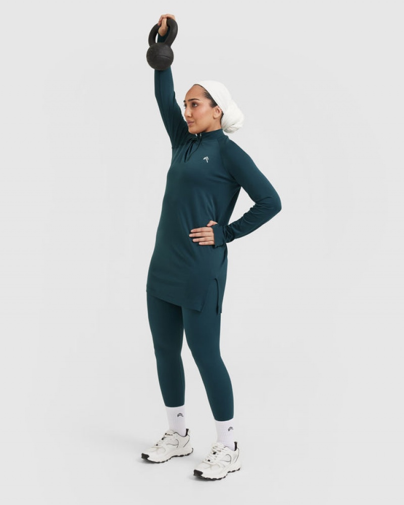 Oner Active Go To Seamless Loose Long Sleeve Longline T-shirts Blauw | NHO-935604