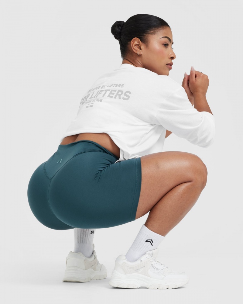Oner Active Klassieke Lifters Grafische Oversized Lichtgewicht Long Sleeve T-shirts Wit | CEK-652437
