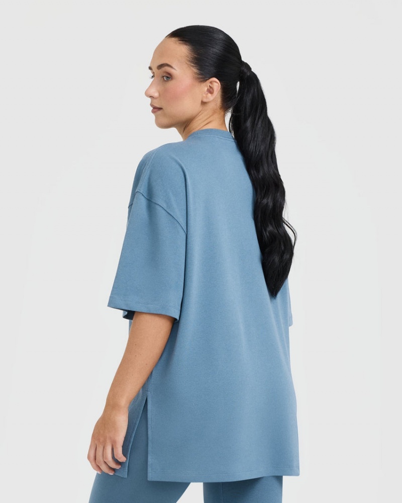 Oner Active Klassieke Oner Grafische Longline T-shirts Blauw | DFP-106289