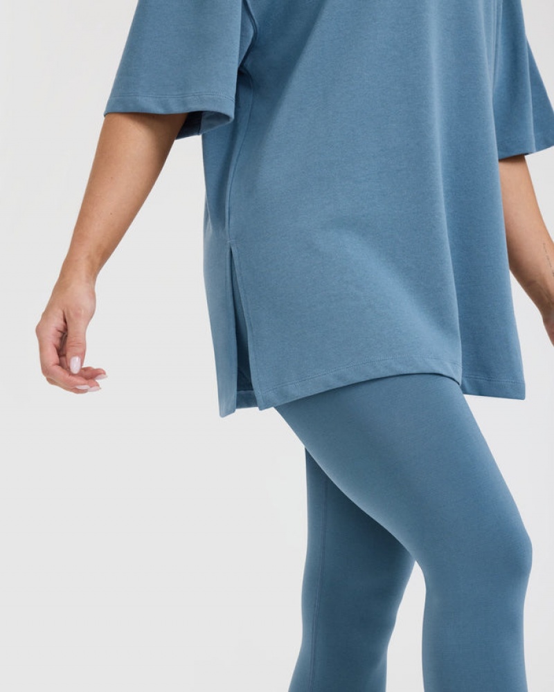 Oner Active Klassieke Oner Grafische Longline T-shirts Blauw | DFP-106289