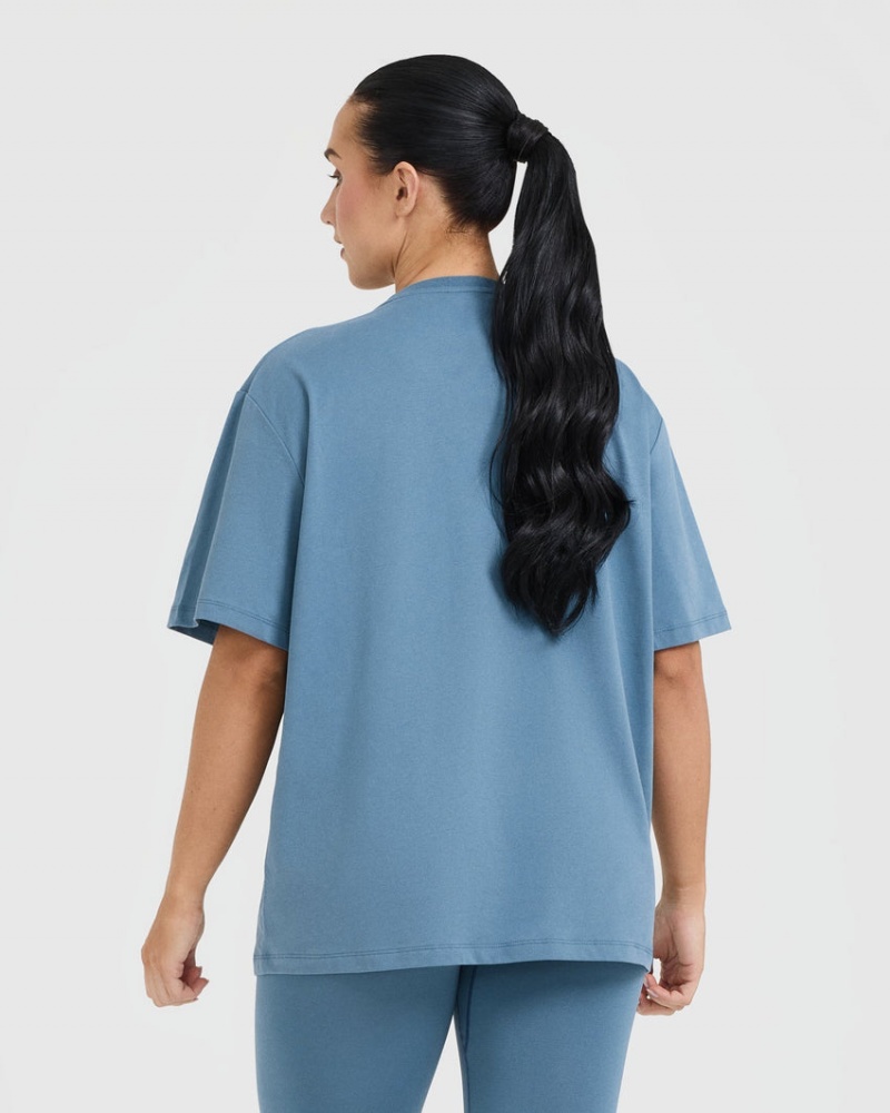 Oner Active Klassieke Oner Grafische Oversized Lichtgewicht T-shirts Blauw | GIX-928517