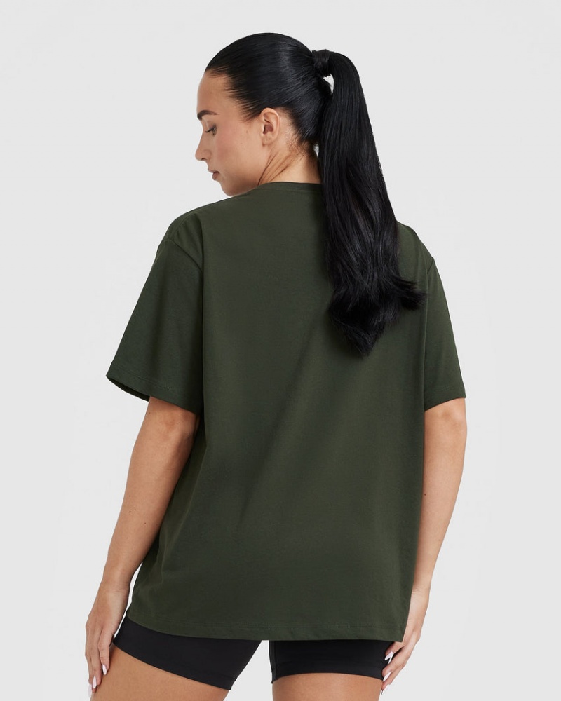 Oner Active Klassieke Oversized Lichtgewicht T-shirts Khaki | DRL-693814