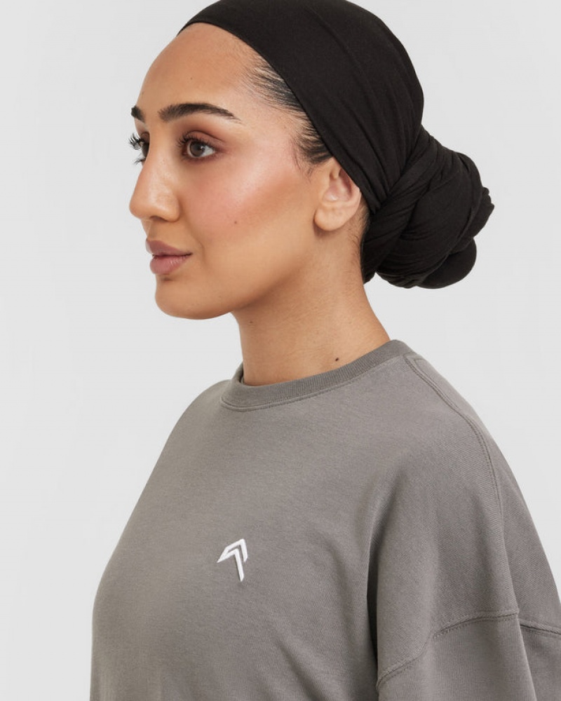 Oner Active Klassieke Oversized Longline T-shirts Grijs | JPO-984517