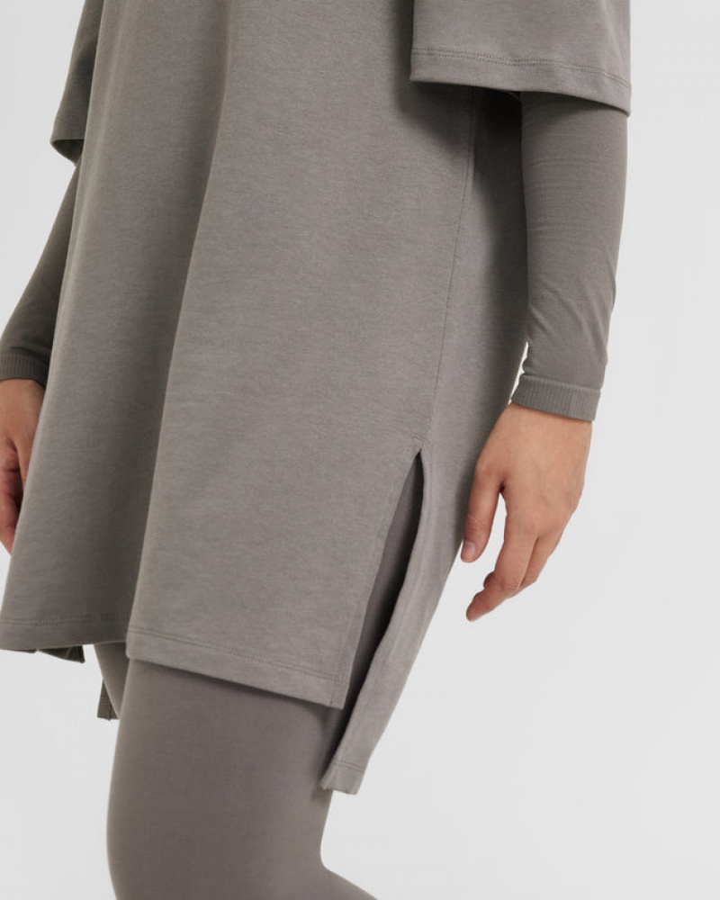 Oner Active Klassieke Oversized Longline T-shirts Grijs | JPO-984517
