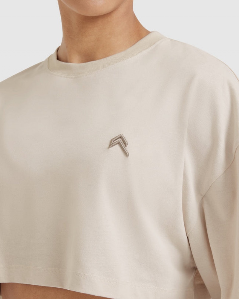 Oner Active Klassieke Relaxed Crop Lichtgewicht T-shirts Bruin | WDE-867052