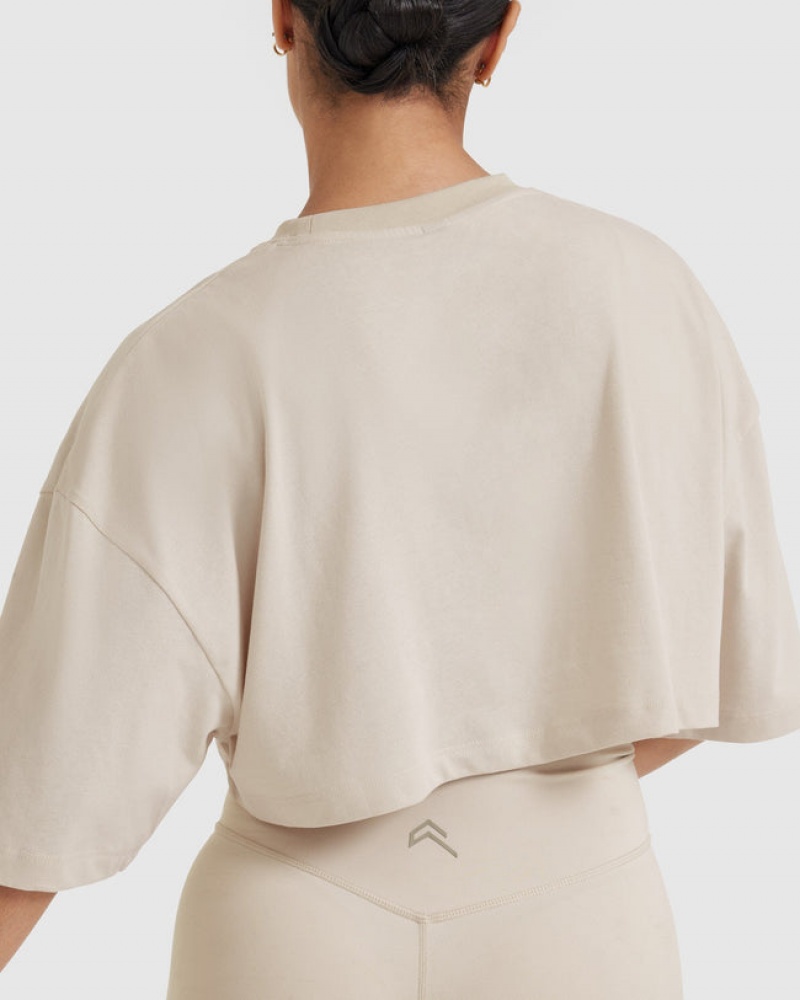 Oner Active Klassieke Relaxed Crop Lichtgewicht T-shirts Bruin | WDE-867052