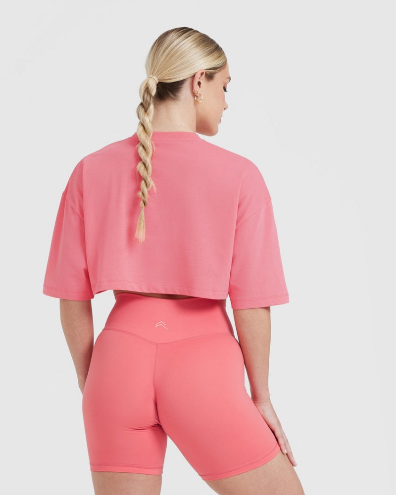Oner Active Klassieke Relaxed Crop Lichtgewicht T-shirts Roze | UTA-392056