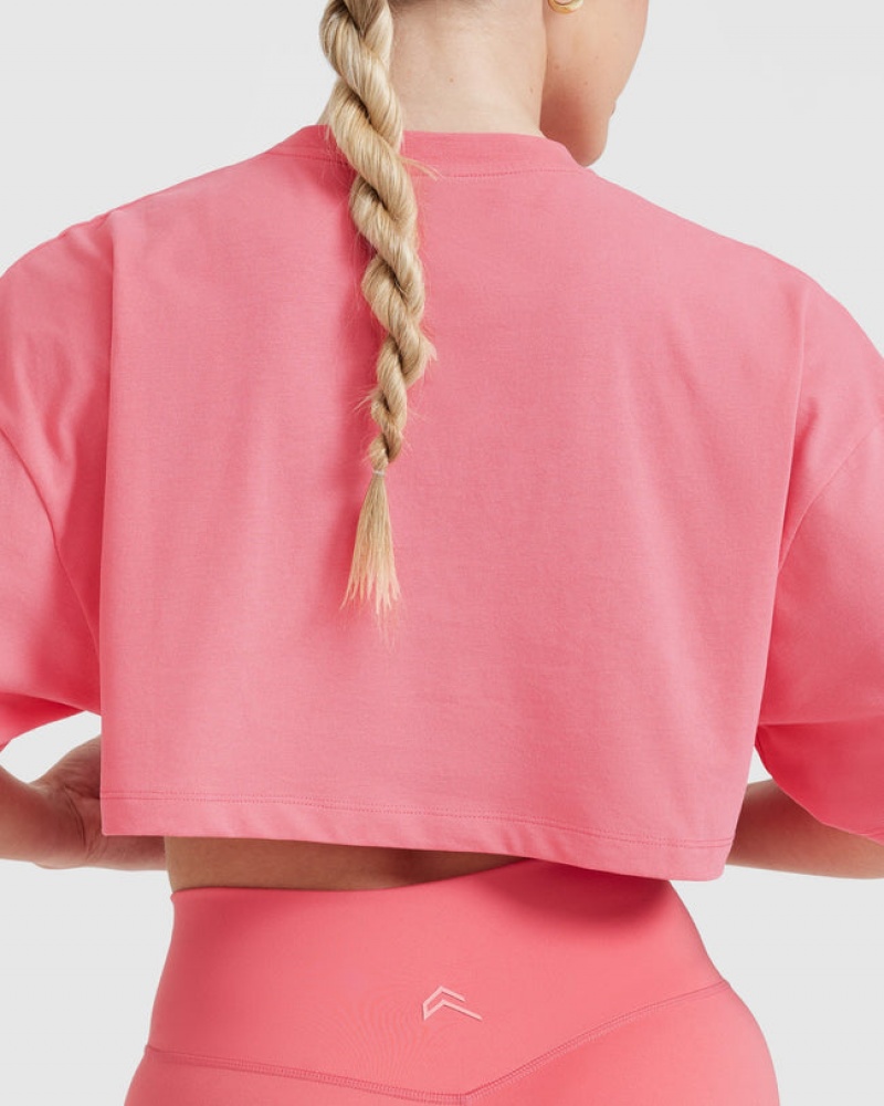 Oner Active Klassieke Relaxed Crop Lichtgewicht T-shirts Roze | UTA-392056