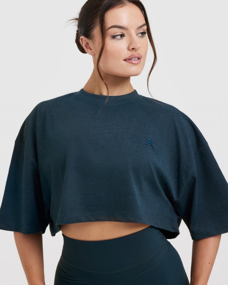 Oner Active Klassieke Relaxed Crop Lichtgewicht T-shirts Blauw | ZIL-064328