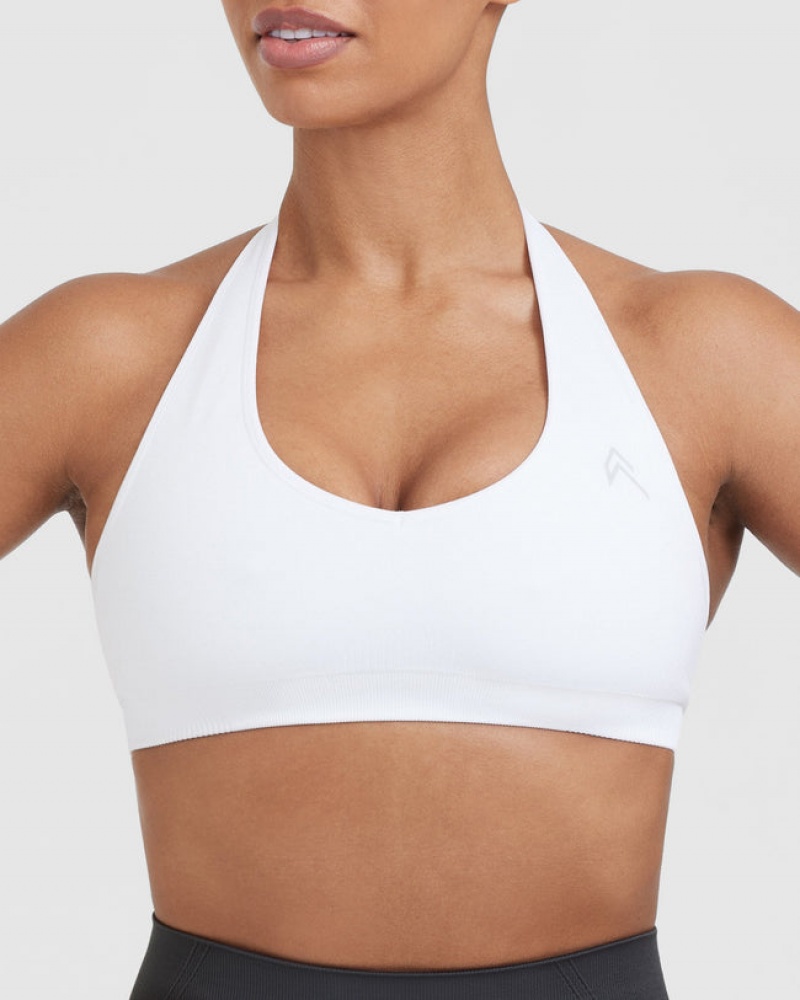 Oner Active Klassieke Seamless 2.0 Halter Neck Bralette Sports Bras Wit | MXN-836127