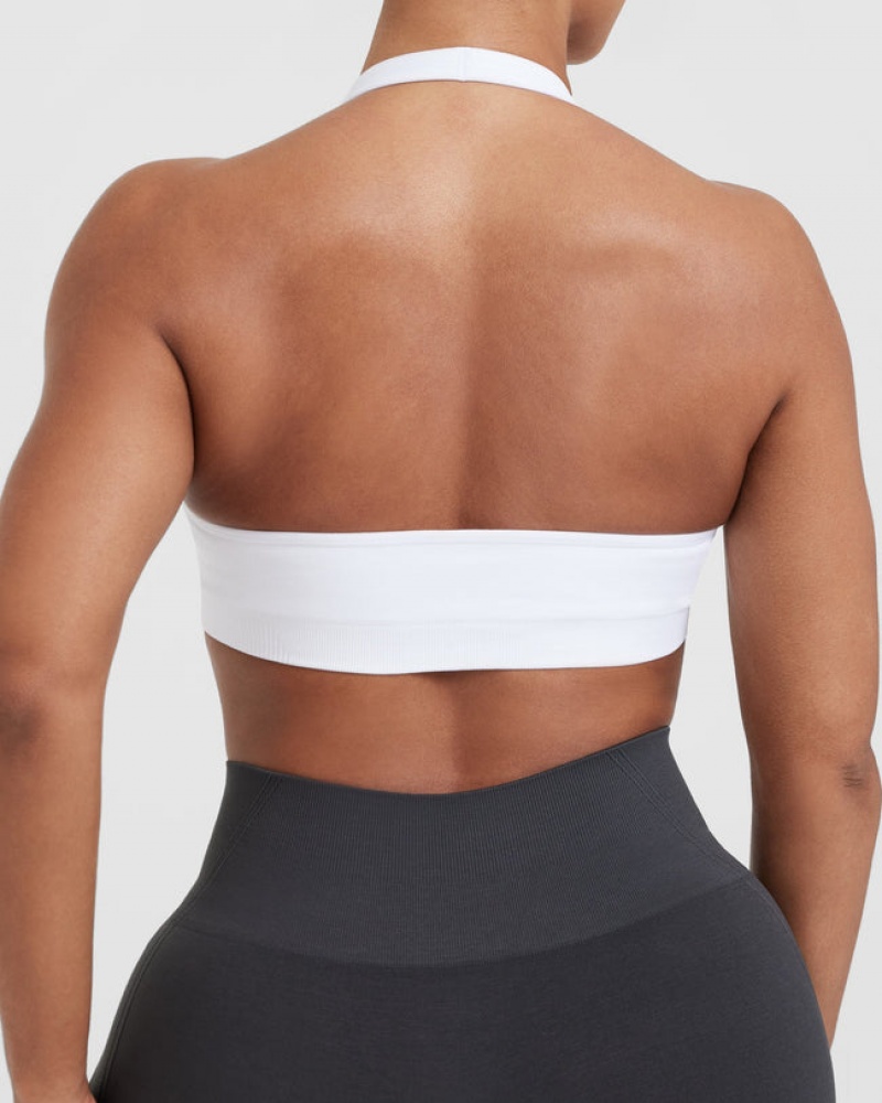 Oner Active Klassieke Seamless 2.0 Halter Neck Bralette Sports Bras Wit | MXN-836127