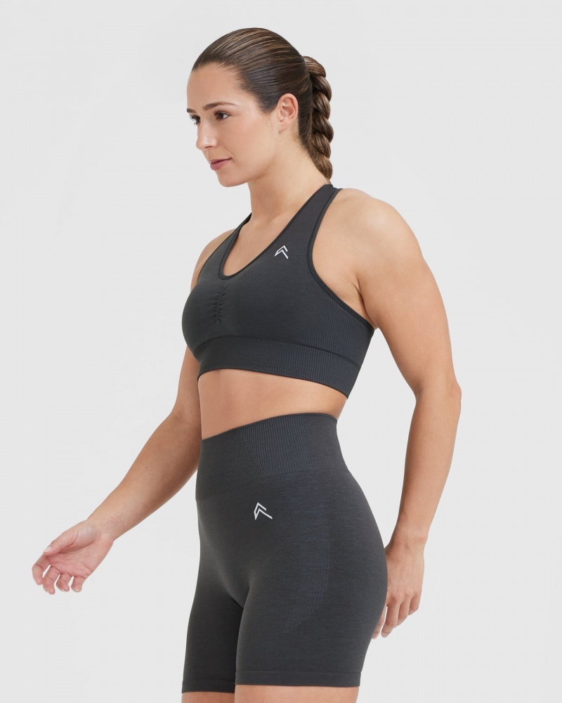 Oner Active Klassieke Seamless 2.0 V-Neck Bralette Sports Bras Zwart | TVP-129458