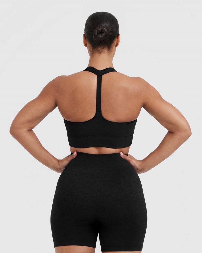 Oner Active Klassieke Seamless 2.0 V-Neck Bralette Sports Bras Zwart | QDN-462037