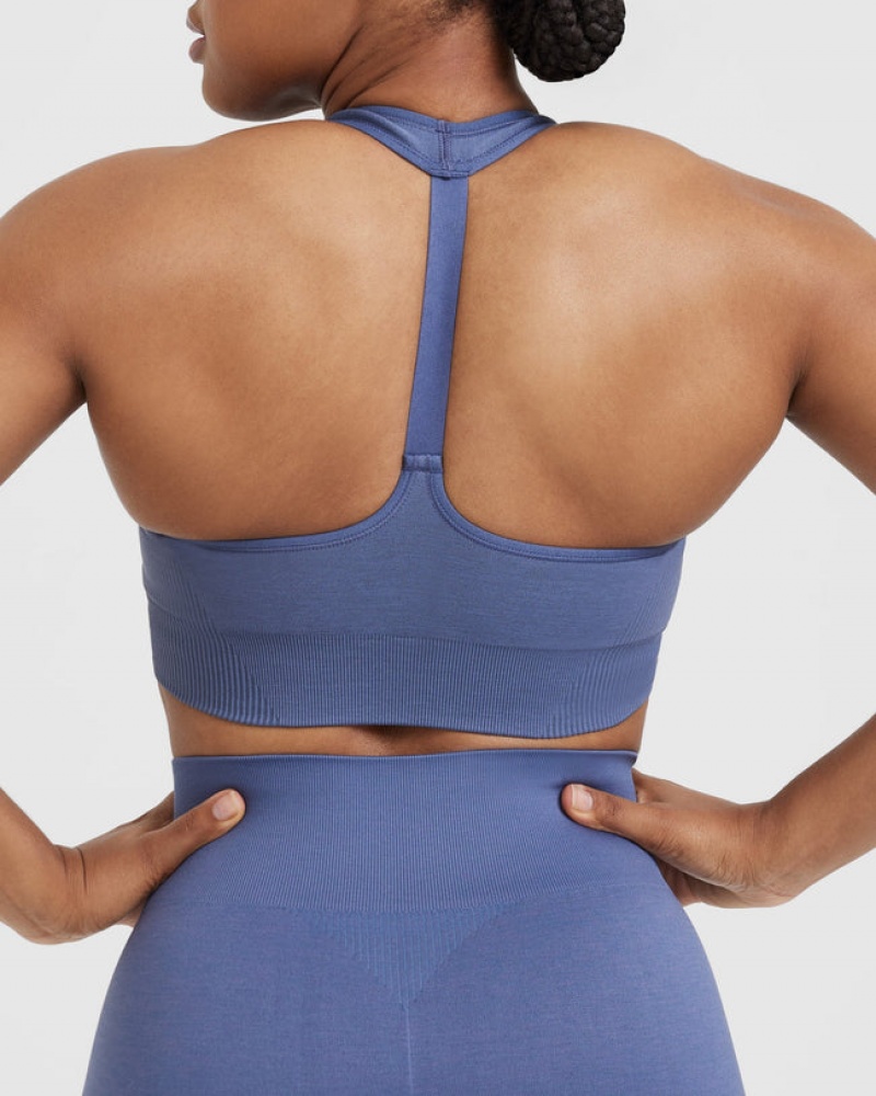 Oner Active Klassieke Seamless 2.0 V-Neck Bralette Sports Bras Blauw | LFT-584692