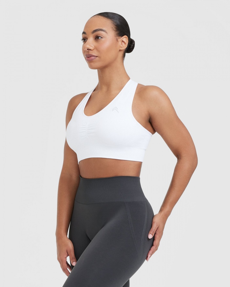 Oner Active Klassieke Seamless 2.0 V-Neck Bralette Sports Bras Wit | KLH-457012