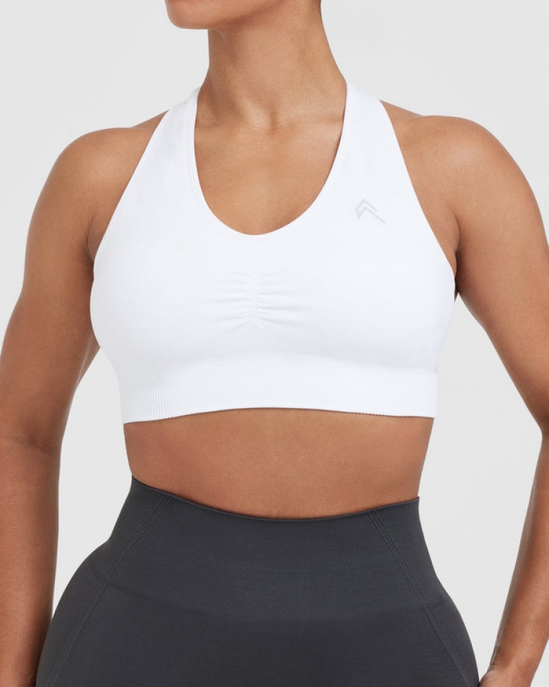 Oner Active Klassieke Seamless 2.0 V-Neck Bralette Sports Bras Wit | KLH-457012