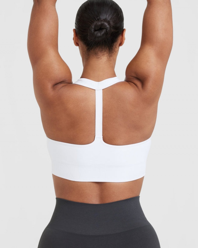 Oner Active Klassieke Seamless 2.0 V-Neck Bralette Sports Bras Wit | KLH-457012