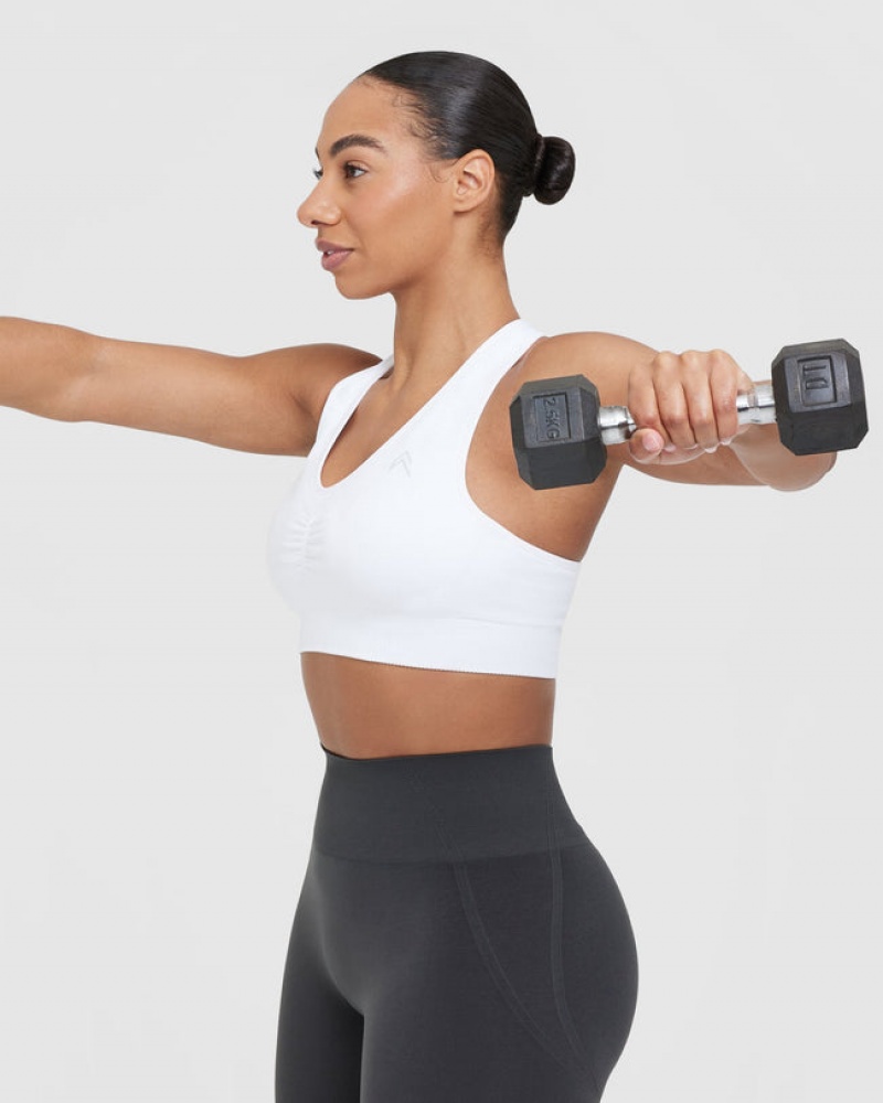 Oner Active Klassieke Seamless 2.0 V-Neck Bralette Sports Bras Wit | KLH-457012