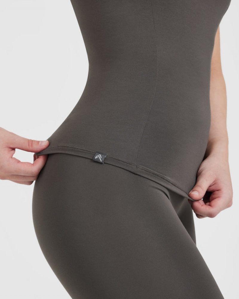 Oner Active Mellow Soft Kort Sleeve T-shirts Diepgrijs Bruin | KZH-892346