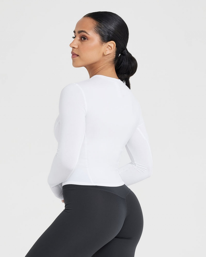 Oner Active Mellow Soft Mid Long Sleeve T-shirts Wit | HZN-857264